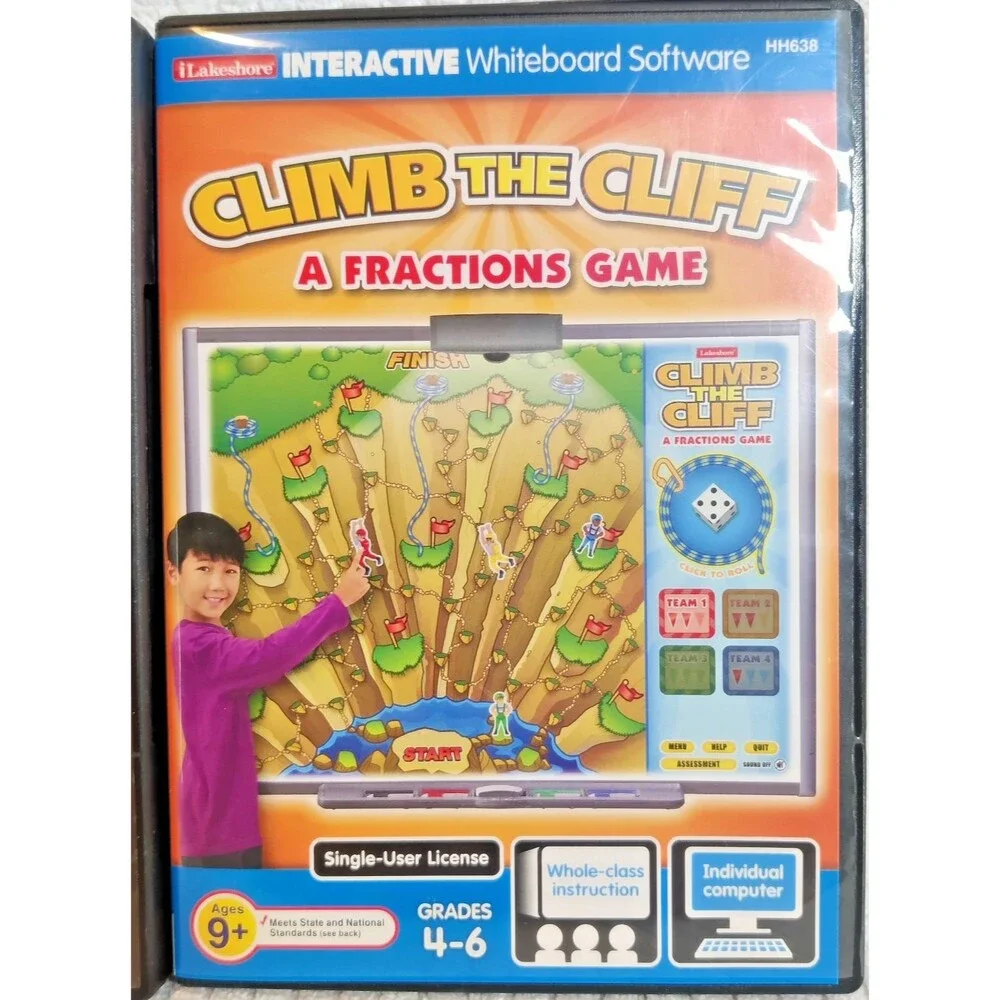 Lakeshore Education Lot of 2 Vocabulary Quiz,Fractions PC/MAC -2 Software Games